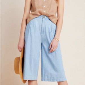 Anthropologie Pilcro Mina Chambray Culottes